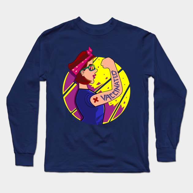 Vaccinated Long Sleeve T-Shirt by DuckyDuck